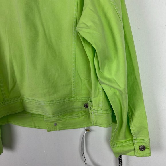 NWT Mistress Rocks Fathom Oversized Denim Jacket Neon Green Size Medium M NEW - Picture 12 of 12